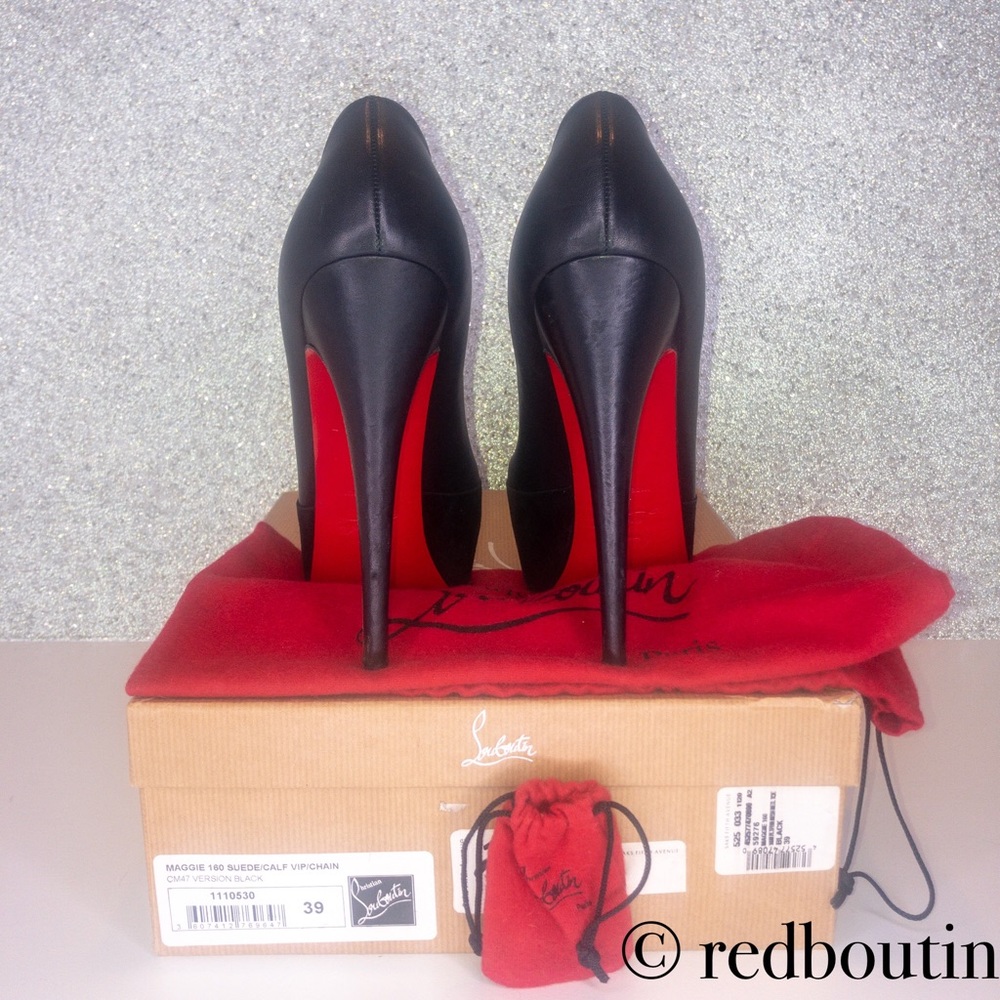 ๐ trading patent leather and suede Maggie pumps - Picture 6 of 8